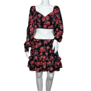 Love By Design Boho Floral 2 Piece Top & Skirt